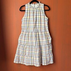 Loft Plaid Multicolor picnic spring summer  Dress XXS